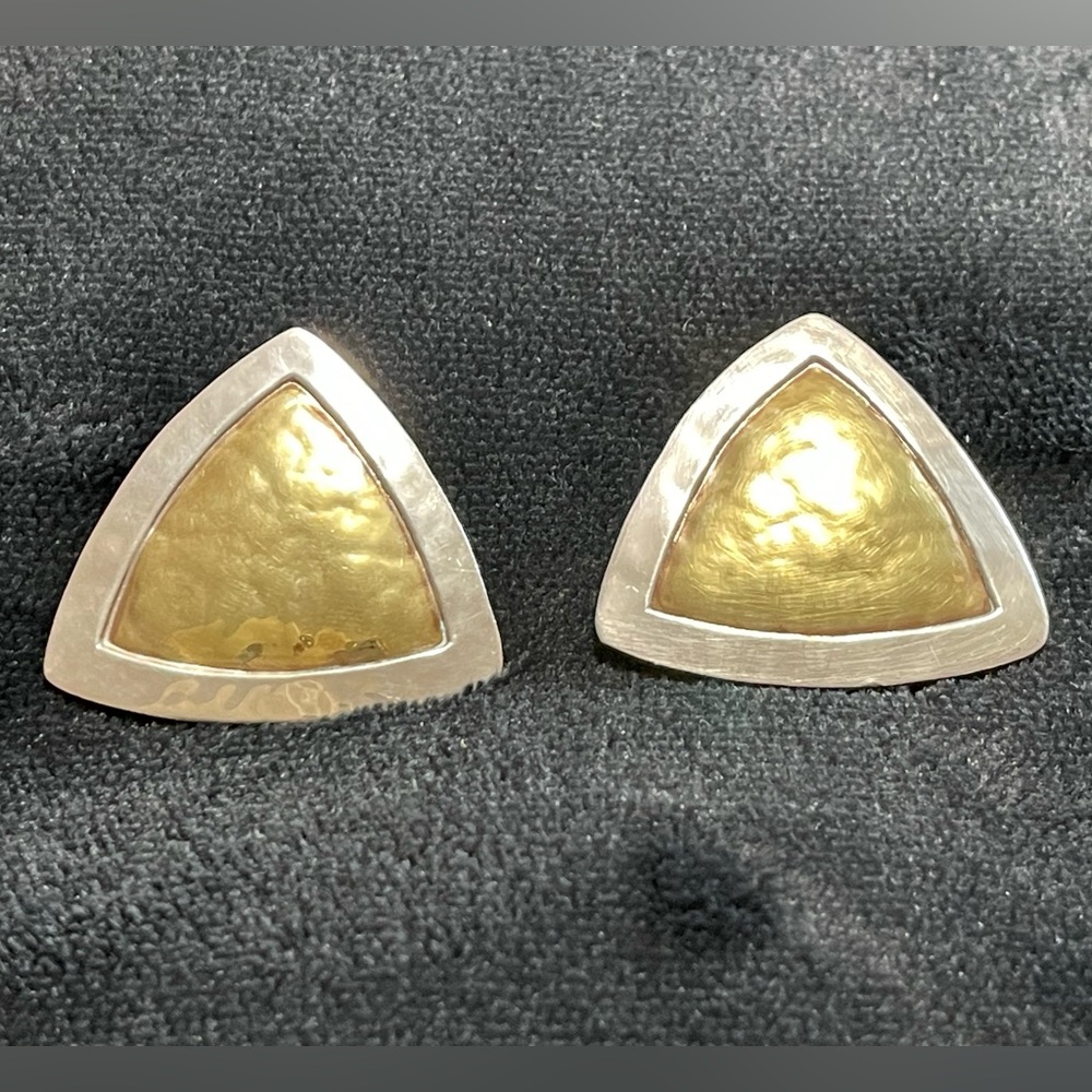 Jeep Collin's Retired Rare Sterling Silver & Brass Earrings NWOT